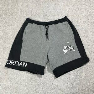 Jordan Shorts Mens L Gray Basketball Jumpman Cotton Y2K Retro Sweat Fleece VTG